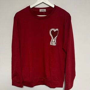 Burgundy Pullover with Heart Emblem